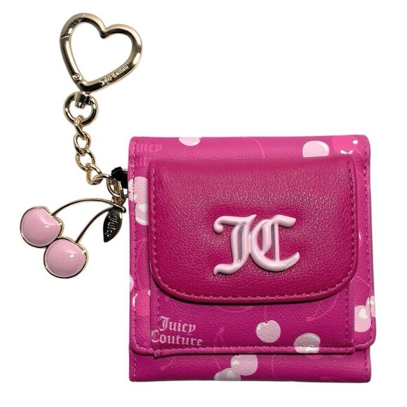 Juicy Couture Pink Cherry On Top Mini Envelope Bag or Backpack Charm Wallet NWT - Picture 3 of 7
